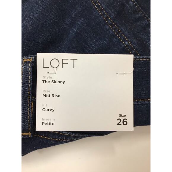 Loft Mid-Rise Curvy Petite Skinny Jeans‎ Women's Size 26 - Picture 3 of 6